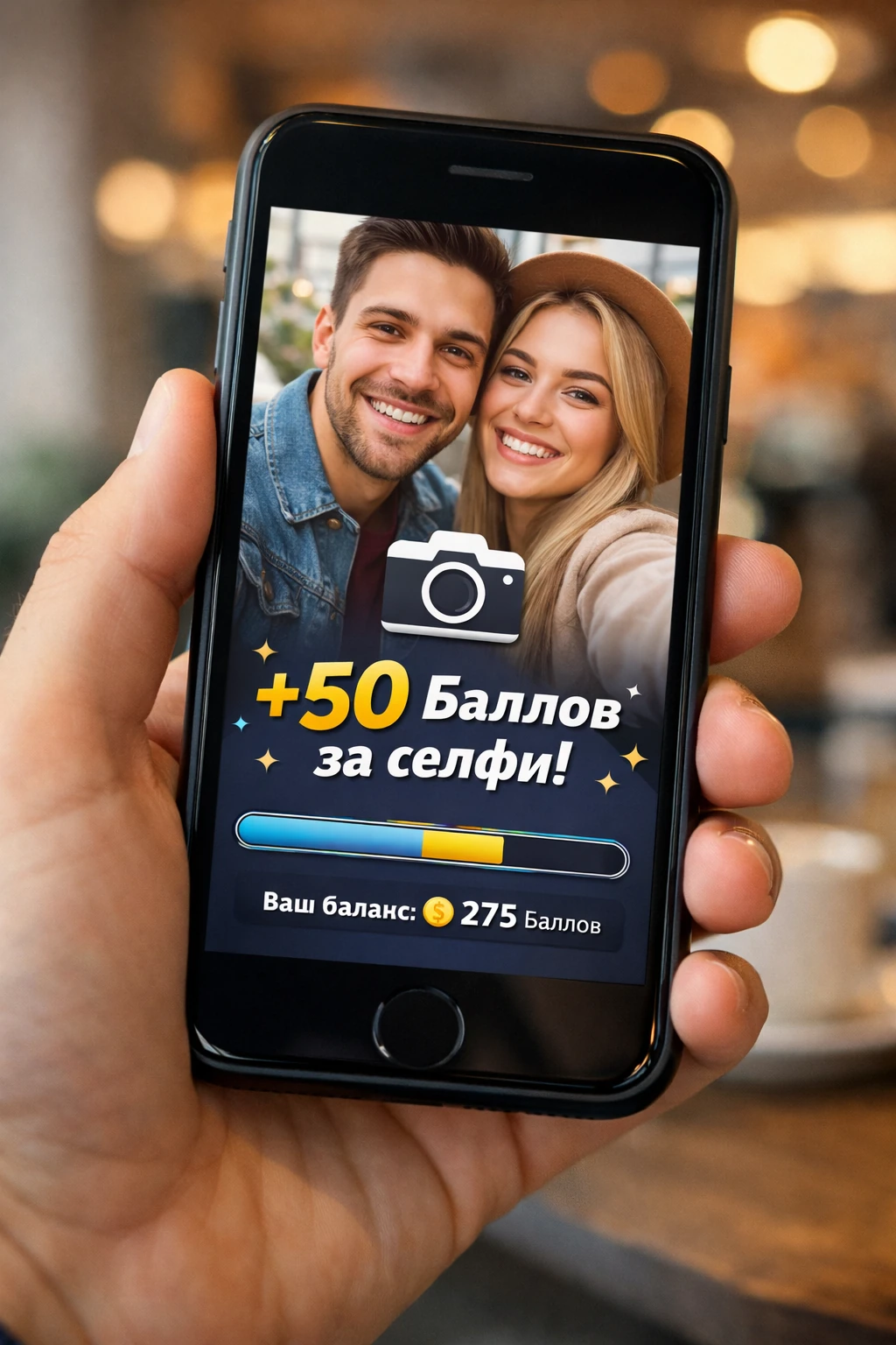 Начисление баллов за селфи