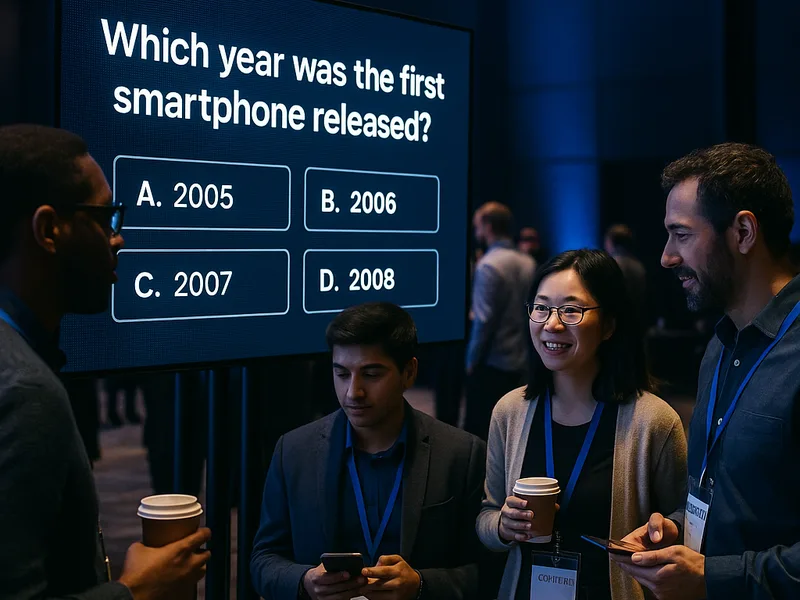 AI Quiz — group answering questions on screen