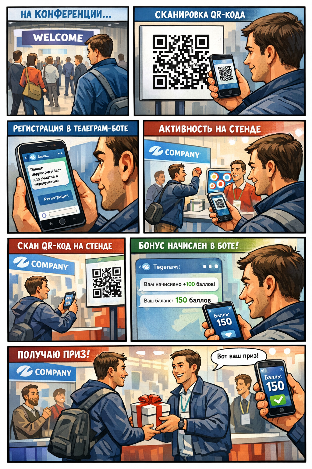 Иллюстрация чат-бота для мероприятий